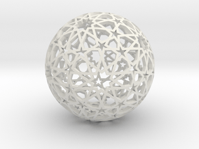 Islamic star ball with ten-pointed rosettes in White Natural Versatile Plastic