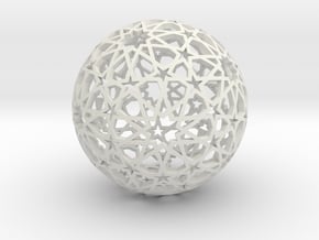 Islamic star ball with ten-pointed rosettes in White Natural Versatile Plastic