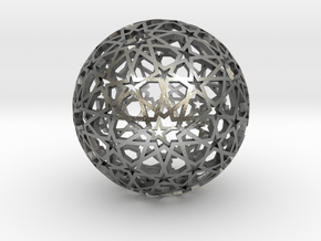 Islamic star ball with ten-pointed rosettes in Natural Silver