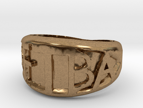 DFTBA 'Don't Forget To Be Awesome' Ring in Natural Brass