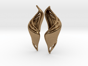 Chrysalis Shell Earrings. in Natural Brass