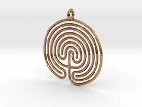 Labyrinth Pendant in Polished Brass