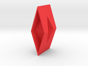 Diamond Torus Pendant in Red Processed Versatile Plastic