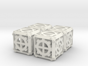 Steampunk d6 Fudge 4d6 Set in White Natural Versatile Plastic