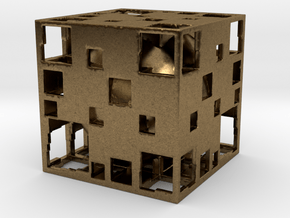 Undead Cube Sphere Menger F27 in Natural Bronze