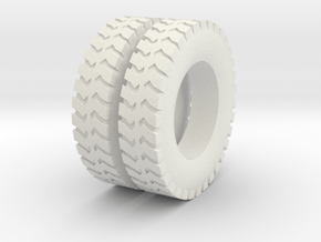 1:64 scale ground gripper tires for dayton wheels in White Natural Versatile Plastic