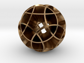 Rhombicosidodecahedron (wide) in Natural Brass