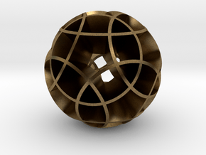 Rhombicosidodecahedron (wide) in Natural Bronze