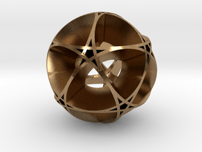 Pentragram Dodecahedron 1 (wide) in Natural Brass