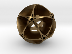 Pentragram Dodecahedron 1 (wide) in Natural Bronze