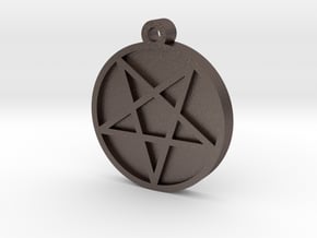 Pentagram Pendant in Polished Bronzed Silver Steel