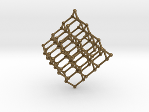 Face Centered Cubic (Diamond) Crystal Structure in Polished Bronze
