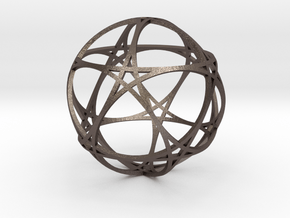 Pentragram Dodecahedron 1 (narrowest) in Polished Bronzed Silver Steel