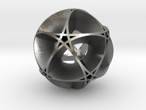 Pentragram Dodecahedron 1 (wide) in Natural Silver