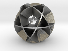 Icosidodecahedron (wide) in Natural Silver