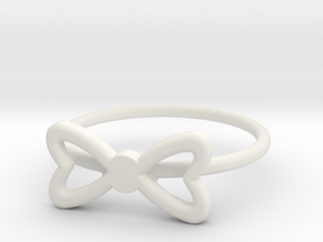 Knuckle Bow Ring, subtle and chic. in White Natural Versatile Plastic