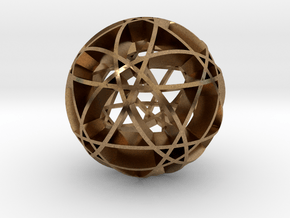Pentragram Dodecahedron 2 in Natural Brass