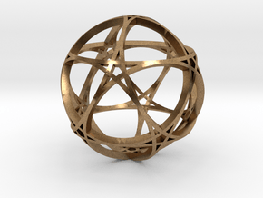 Pentagram Dodecahedron 1 (narrow, medium) in Natural Brass