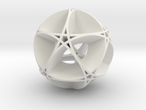 Pentragram Dodecahedron 1 (wide) in White Natural Versatile Plastic