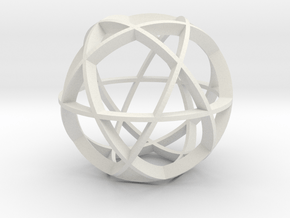 Icosidodecahedron (narrow) in White Natural Versatile Plastic