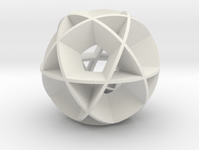 Icosidodecahedron (wide) in White Natural Versatile Plastic