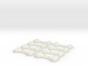 Bone Buttons in White Natural Versatile Plastic