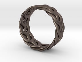 Three Phase Ring in Polished Bronzed Silver Steel