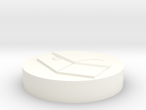 Circle Token - 1" Chest in White Processed Versatile Plastic