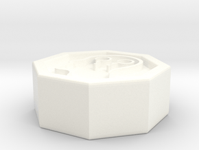 Octogon Token - 0.5" Confused in White Processed Versatile Plastic