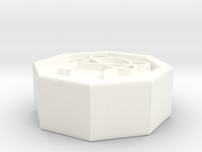 Octogon Token - 0.5" Dazed in White Processed Versatile Plastic