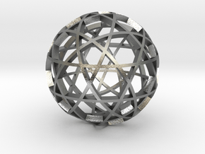 Dodecahedron Ball (narrow) in Natural Silver