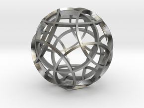 Rhombicosidodecahedron (narrow) in Natural Silver