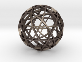 Dodecahedron Ball (narrow) in Polished Bronzed Silver Steel