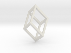 Cube Pendant in White Natural Versatile Plastic