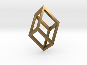 Cube Pendant in Natural Bronze