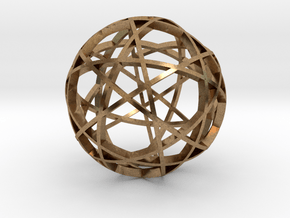Pentagram Dodecahedron 3 (narrow) in Natural Brass