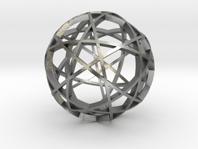 Pentagram Dodecahedron 3 (narrow) in Natural Silver