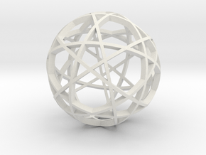 Pentagram Dodecahedron 3 (narrow) in White Natural Versatile Plastic