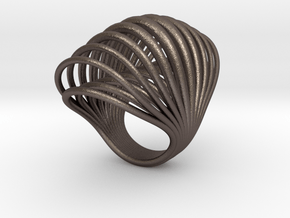 Ring 001 in Polished Bronzed Silver Steel
