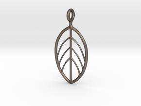 Apple Leaf Pendant in Polished Bronzed Silver Steel