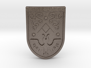 Toon Hero's Shield in Polished Bronzed Silver Steel