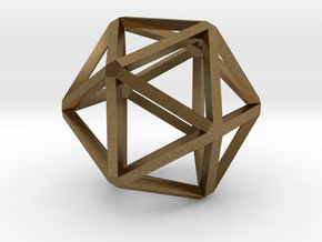 Icosahedron Thinner 25mm in Natural Bronze