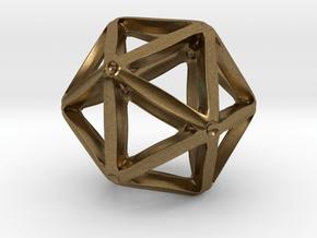 Icosahedral Pendant  28mm in Natural Bronze