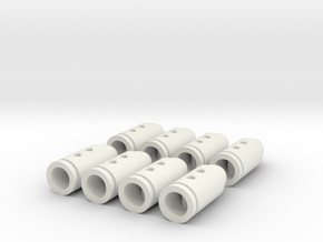 Rifle Bullet Buttons #2 in White Natural Versatile Plastic