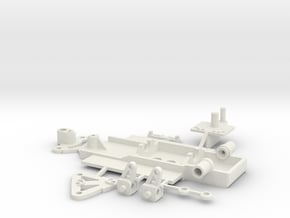 steering chassis for 1/43rd slotcars in White Natural Versatile Plastic