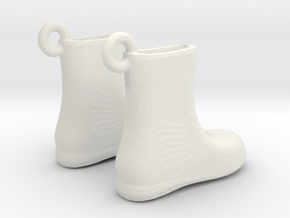 Boots Earrings in White Natural Versatile Plastic