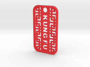 Kung Fu Dog Tag in Red Processed Versatile Plastic