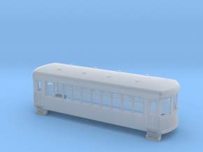 N gauge short trolley car  in Tan Fine Detail Plastic