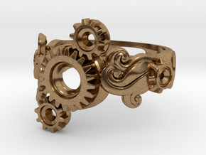 Tri-Gear Mech Ring size 10 in Natural Brass