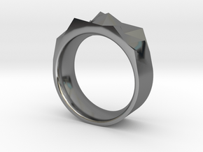 Triangulated Ring - 15mm in Fine Detail Polished Silver